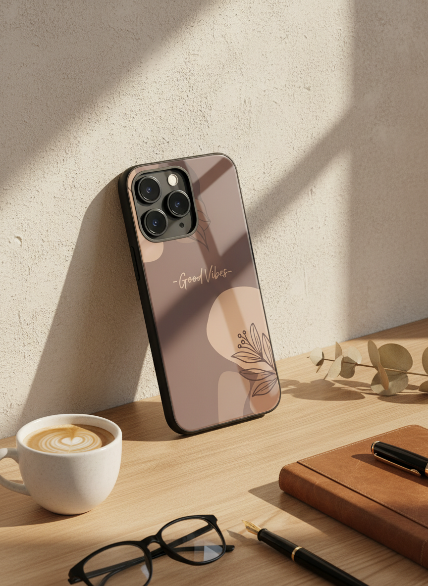 Calm Aura Premium Glass Back Cover For iPhone 11-17 Models