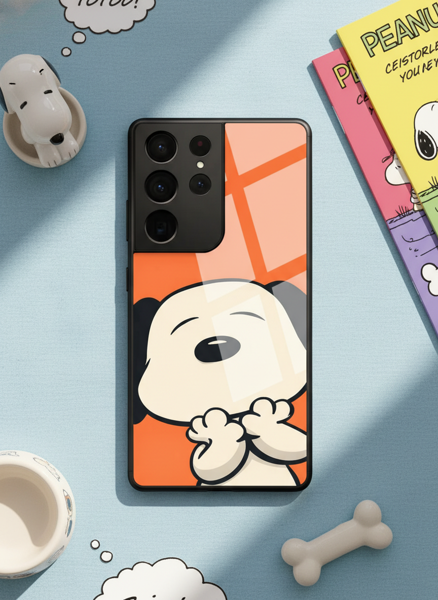 Puppy Love Premium Glass Back Cover For Galaxy S, A, M & F Series