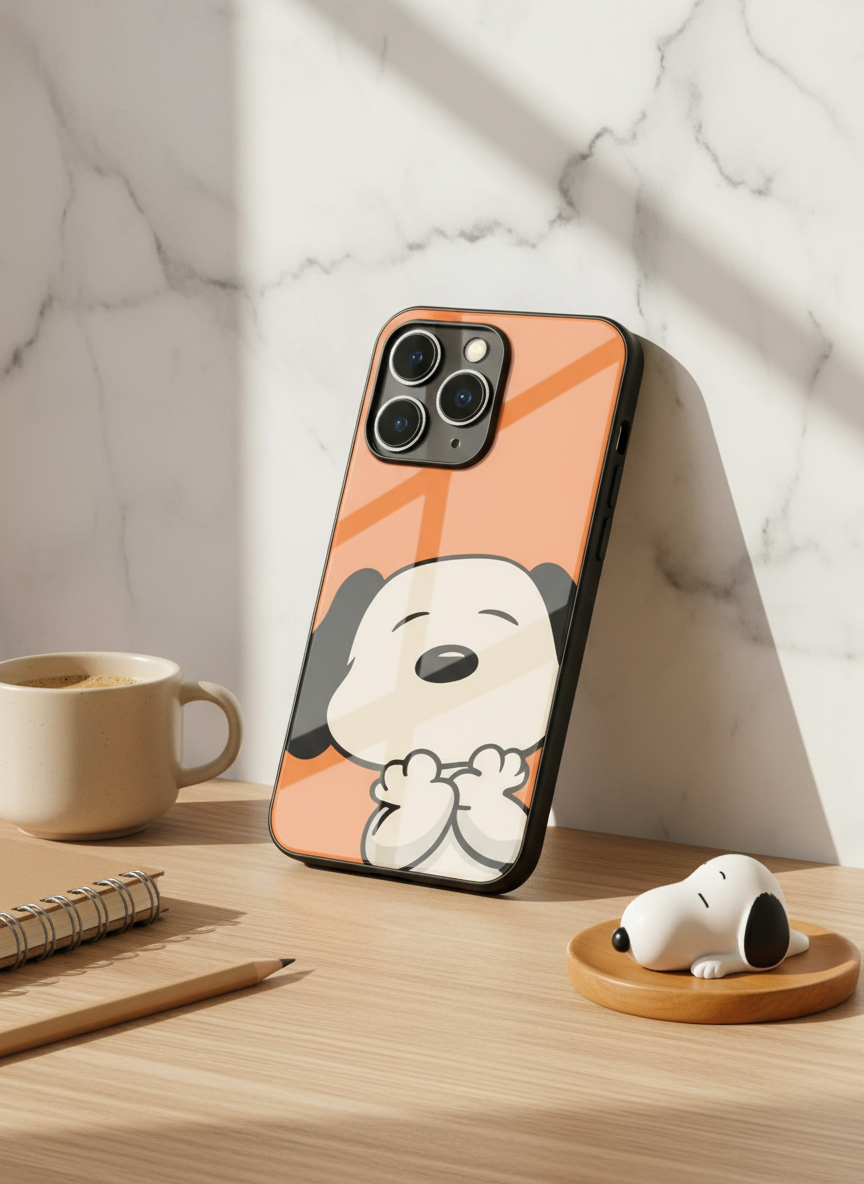 Puppy Love Premium Glass Back Cover For iPhone 11-17 Models