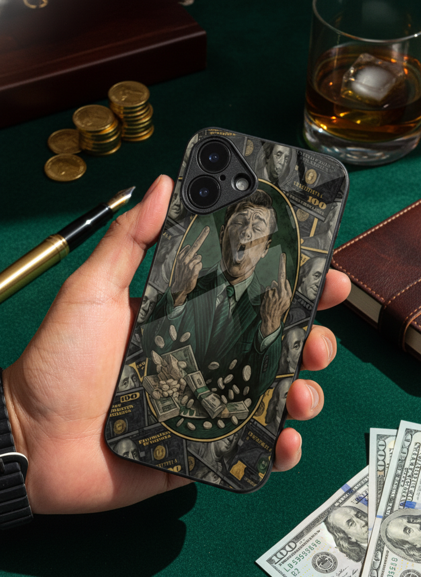 Cash Over Premium Glass Back Cover For iPhone 11-17 Models