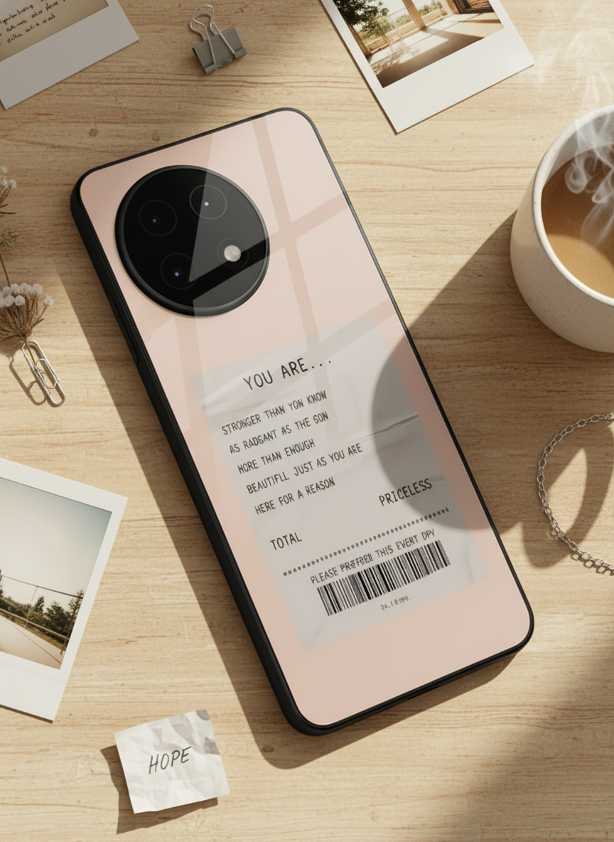 You Are Enough Glass Back Cover For One Plus 13, 12, 11, 10 The Case & Co India