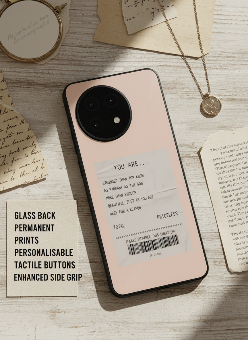 You Are Enough Glass Back Cover For One Plus 13, 12, 11, 10 The Case & Co India