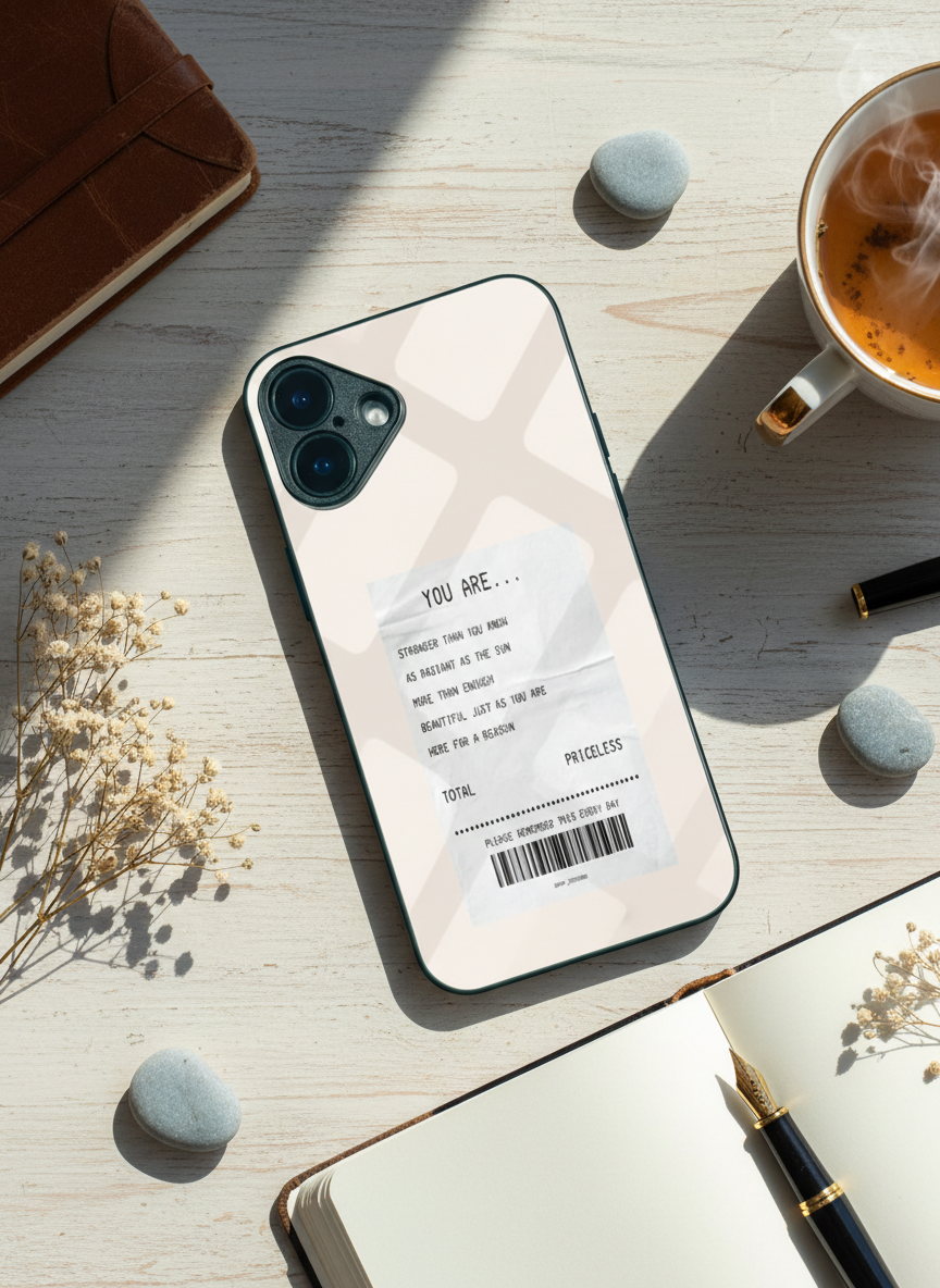 You Are Enough Premium Glass Back Cover For iPhone 14-17 Models The Case & Co India