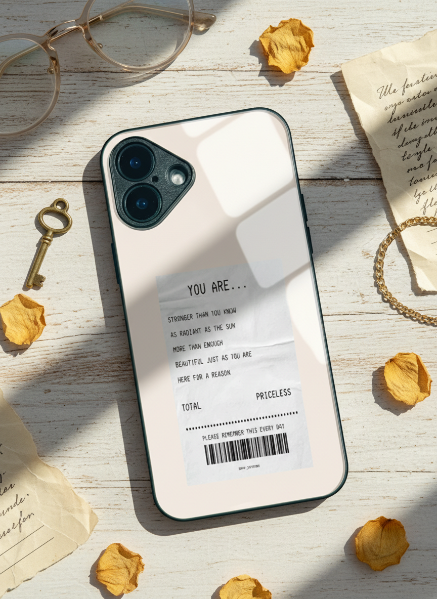 You Are Enough Premium Glass Back Cover For iPhone 14-17 Models The Case & Co India